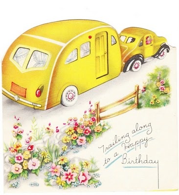 How adorable is the caravan?? This is probably 40's!