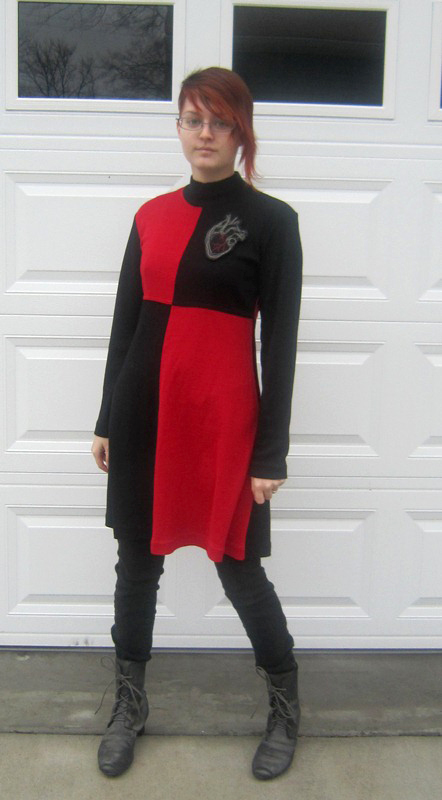 Megan is look Geek-glorious is her homage to Star Trek outfit!!!