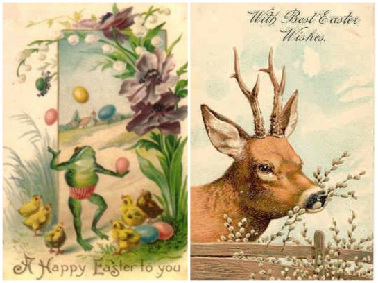1. Juggling Frogs2. The Easter cow with deer antlers
