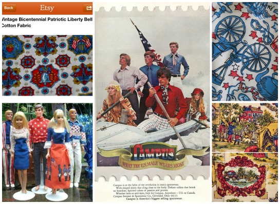 Barbies, Colonial prints and a Bicentennial shirt ad